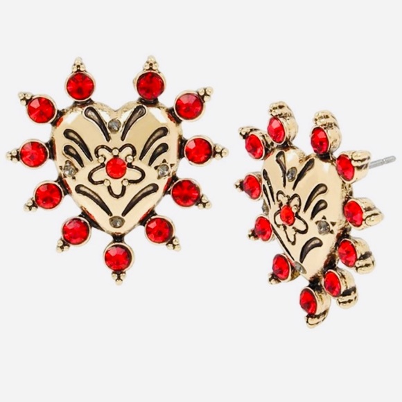 🆕Betsey Johnson Gold-Tone Heart Stud Earrings - Picture 3 of 12